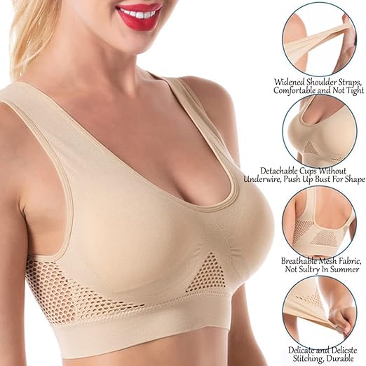 Pack of 3 Breathable Cool Lift-Up Air Bra