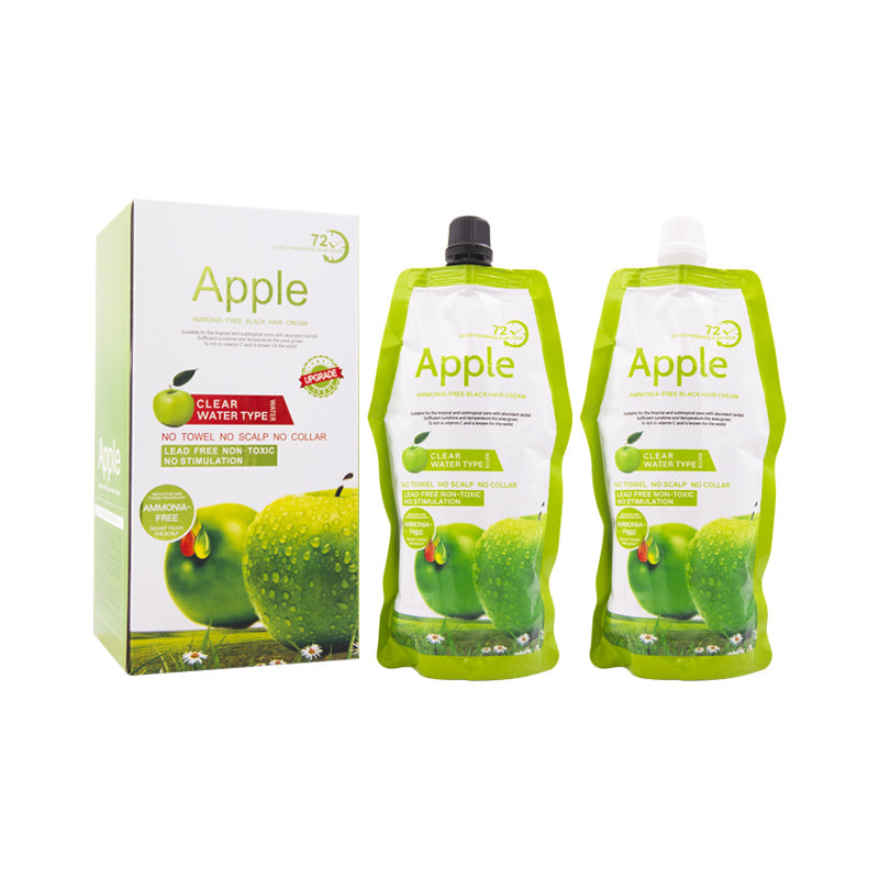Ammonia Free Apple Fruit Magic Hair Dye Cream Clear Water Type for Men and Women Fast Cover White/Gray Hair Black Hair,