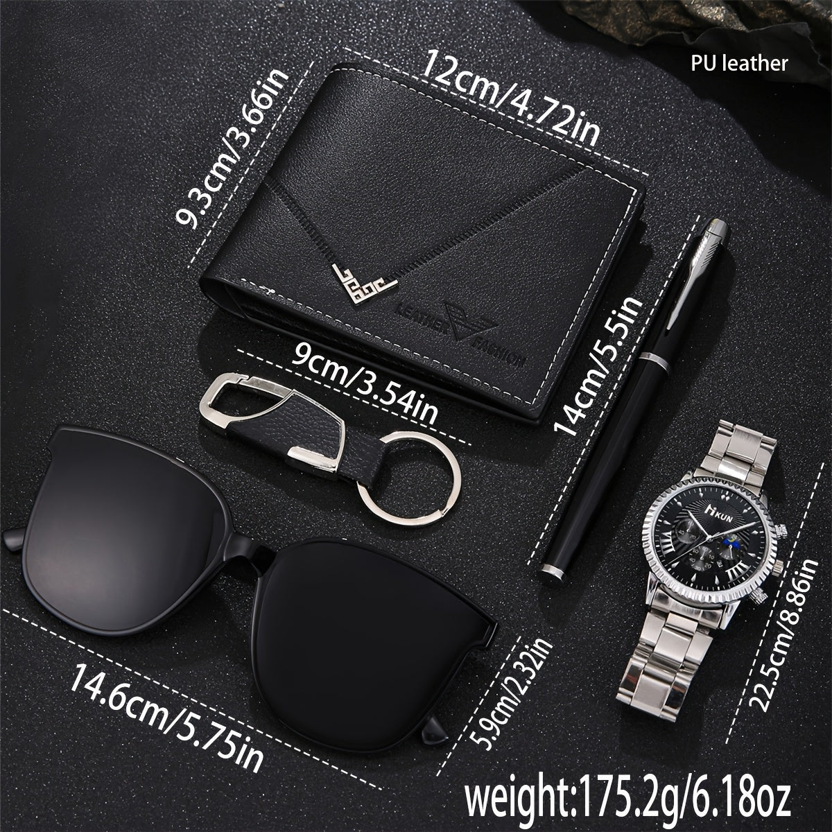 5pcs Elegant Men's Quartz Watch & Accessory Gift Set