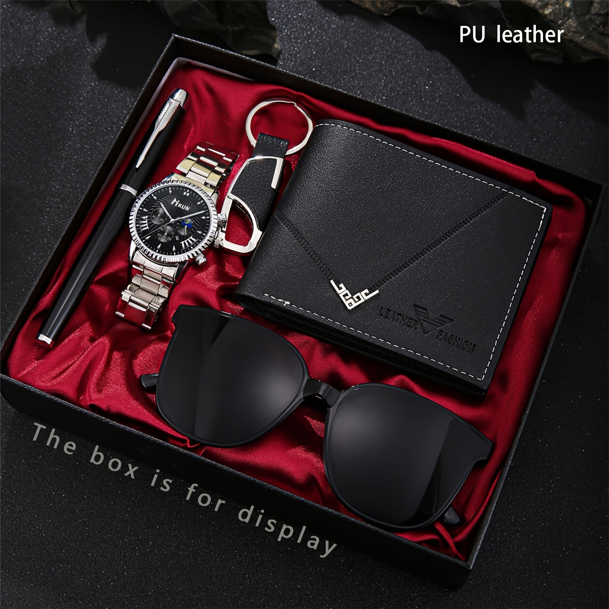 5pcs Elegant Men's Quartz Watch & Accessory Gift Set