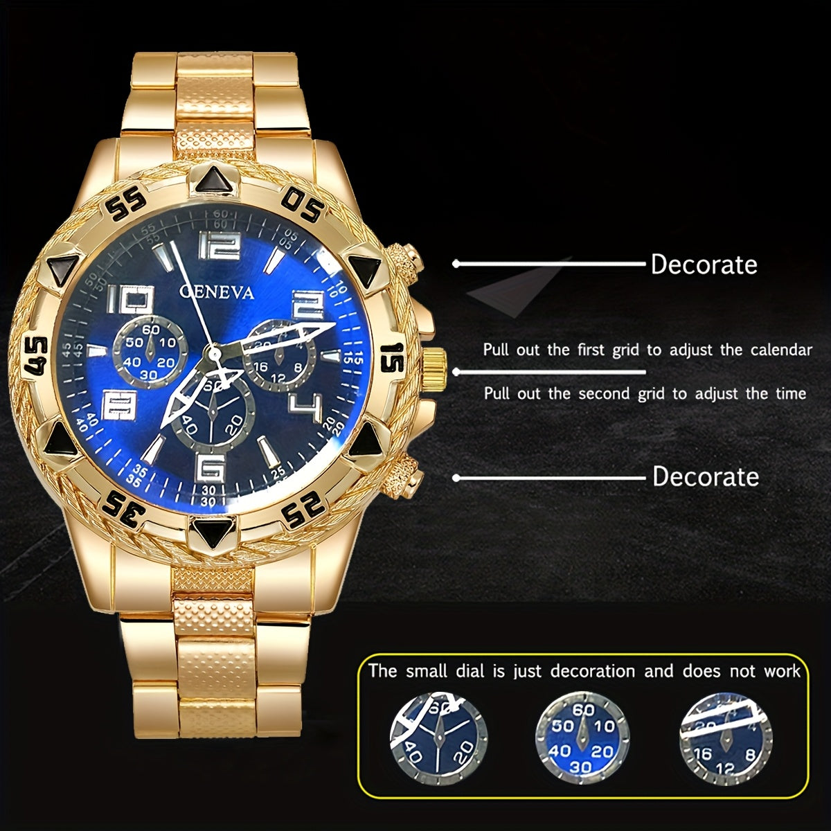 4pcs Couple Quartz Watch and Bracelet Set
