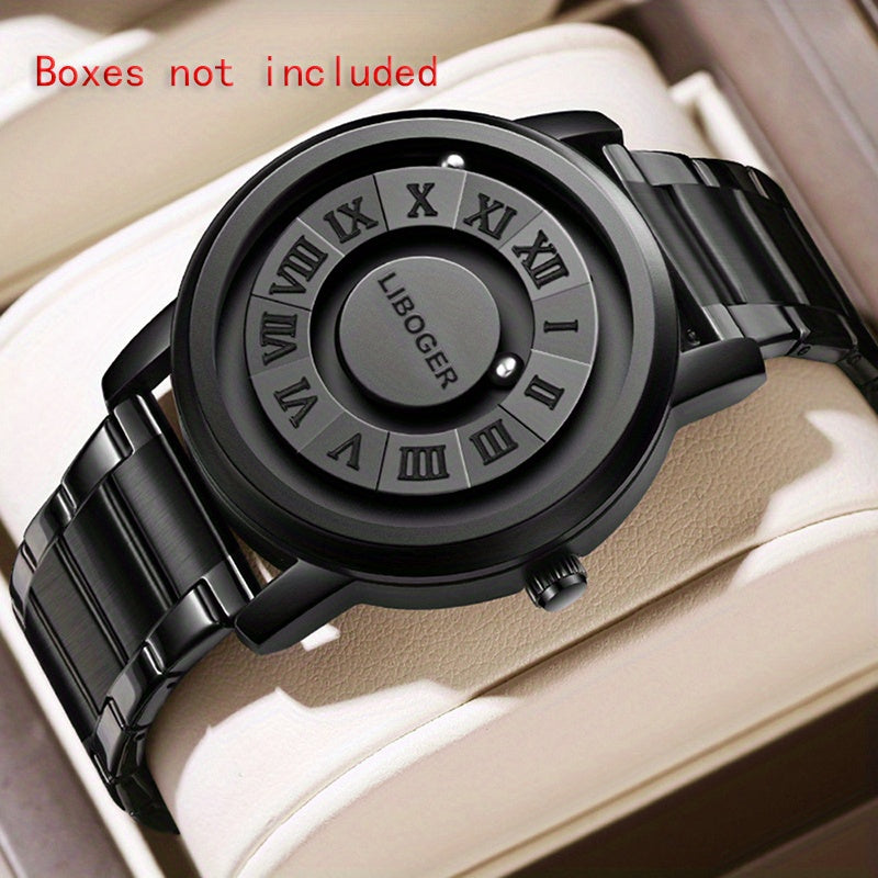 Men'S Stylish Business Watch - Black Dial with Roman Numerals