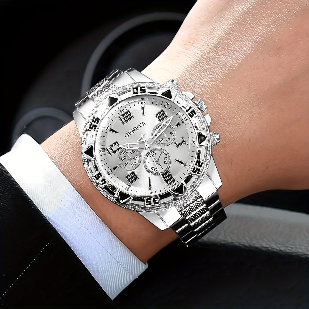 4pcs Couple Quartz Watch and Bracelet Set